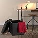LANGRIA Folding Storage Ottoman Bench Foot Rest Stool,Faux Leather, 15X15 Inches, Espresso
