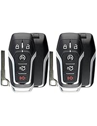 KeylessOption Keyless Entry Remote Key Fob Shell Funda Botón Pad Smart Cover para Ford Fusion Mustang F 150 (paquete de 2)