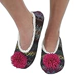 Snoozies Womens Aztec Ballerina Comfort Sole Slipper Socks