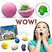 Bath Bombs For Kids With Surprises Inside - 6 5.5oz Fun, Safe and Kids Friendly Bath Fizzies - 6 Pack in safe Egg Carton with Free E-ArtBook- Handmade in USA