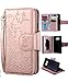 FLYEE Case Compatible with Galaxy S8(5.8inch,Released in 2017),Wallet Case for Women and Girls with Card Holder and Mirror,9 Cards Slots Premium Leather Flip Magnetic Dream Protective case-Rose Gold