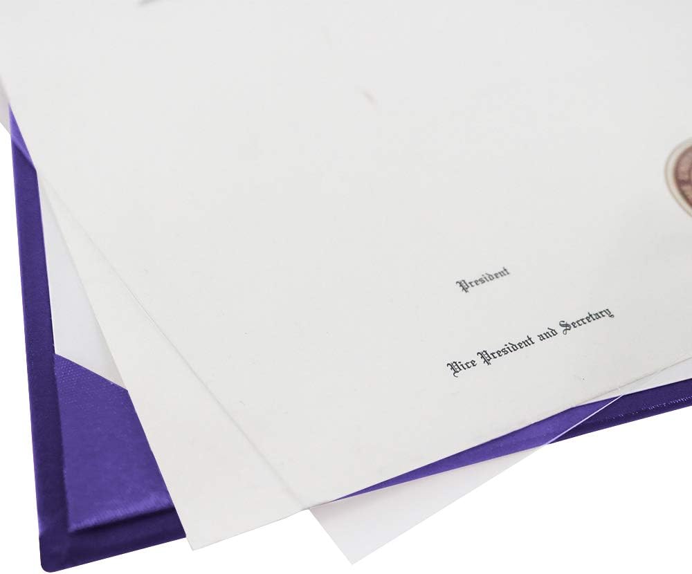 GraduationMall 8.5"x11" Smooth Padded Diploma Cover Certificate Holder Purple: Office Products