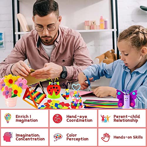 Withosent Children's Craft Set, 2200 + Pieces DIY Craft Case, Craft Box, Craft Felt Craft Paper, Craft Material, Craft Supplies, Craft Box, Scrapbooking, Pipe Cleaners, Pompoms, Beads