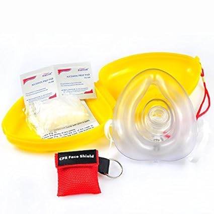 CPR Maske Schlüsselanhänger Ring Emergency Kit Rescue Face Shields mit Einweg-Ventil Atem Barriere für Erste Hilfe oder AED T
