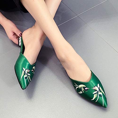 image for GHrcvdhw Women Shoes Stylish Cozy Cloth Fabric Embroidery Flower Slipp
