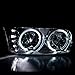 SPPC Headlights Halo Chrome Assembly with LED Halo Rings for GMC Sierra - (Pair) Driver Left and Passenger Right Side Replacement Headlamp