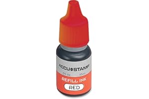 AccuStamp - ACCU-STAMP Ink Refill for Pre-Ink Stamps, Red, .35oz (090683)