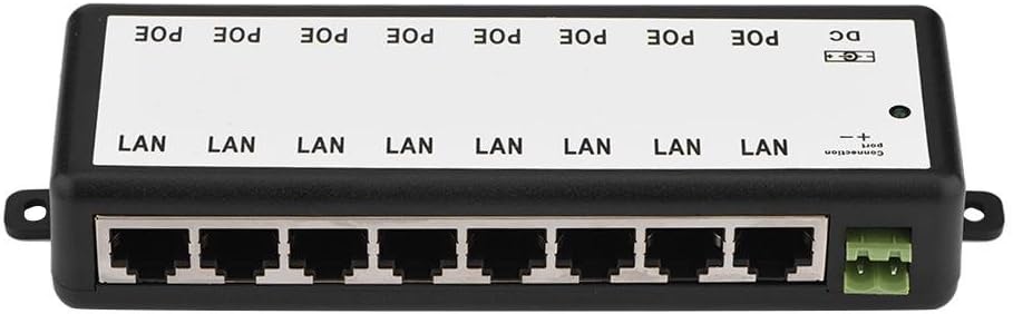 4/8 Channel POE Ethernet Adapter, POE Power Supply Module POE Injector Ethernet Adapter Network Switch Gigabit Ethernet Switch with LED Power Light POE/LAN Port (8 Channels)