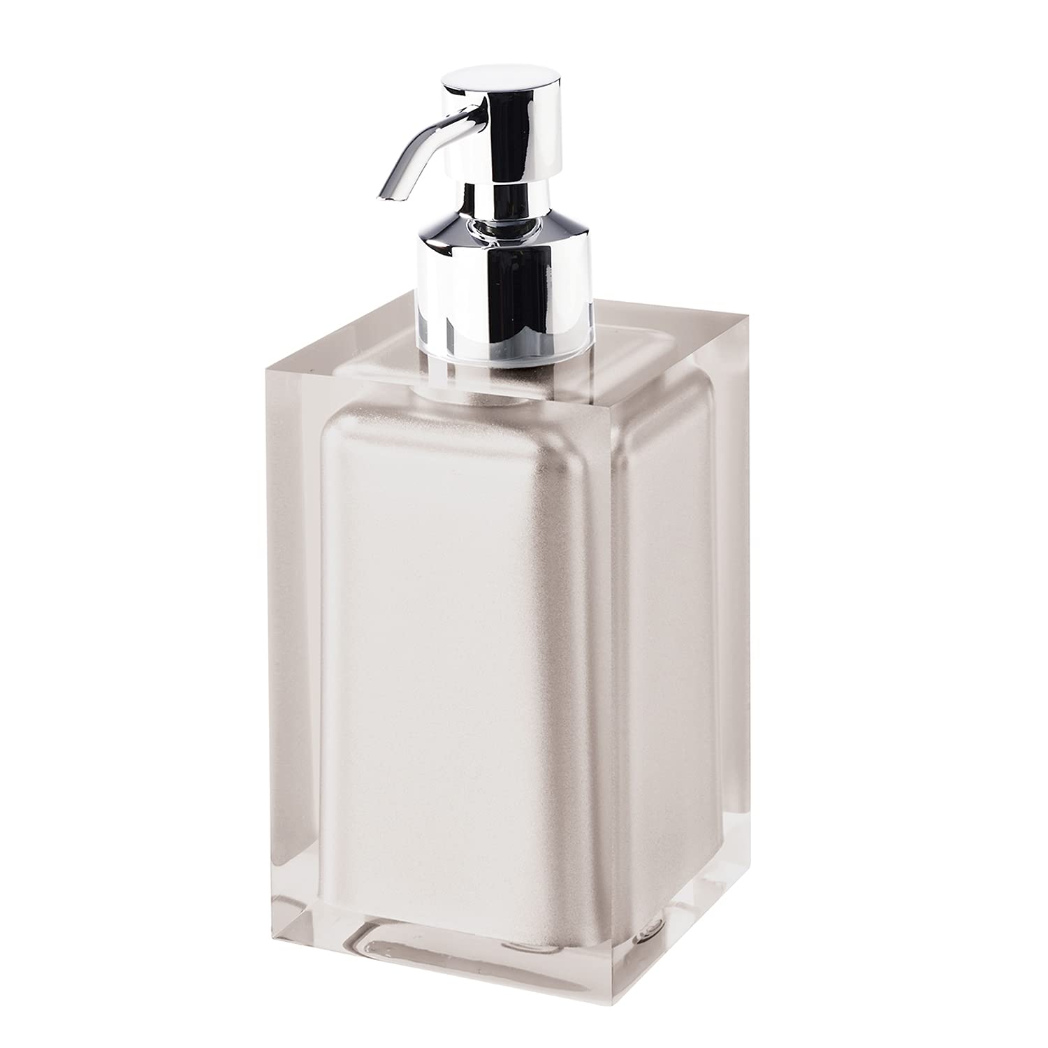Gedy Bathroom Soap Dispenser, Resin, Grey (Light Taupe), 16.2 x 7 x 7 cm