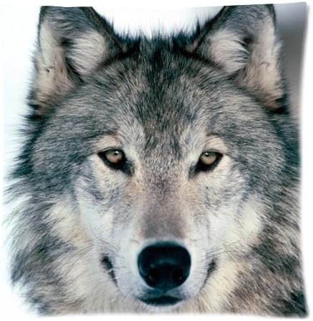 Amazon Com Honest Kind Grey Wolf Face Zippered Pillow Cases Cover Cushion Case 18x18 Inch Home Kitchen