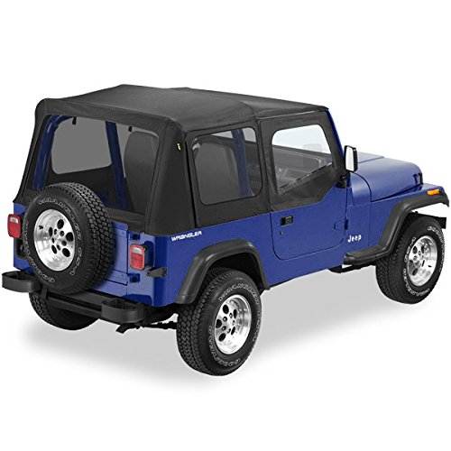 Pavement Ends by Bestop 51132-15 Black Denim Replay Replacement Soft Top Tinted Windows w/ Upper Door Skins for 1988-1995 Jeep Wrangler - Thumbnail 3