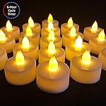6 Hours Timer, Flameless Led Tea Lights Candles with Timer, 6 Hours On and 18 Hours Off, Flickering Battery Operated Tealights with 200+ Hours Battery life for Wedding, Birthday, party, 12 pcs, Yellow
