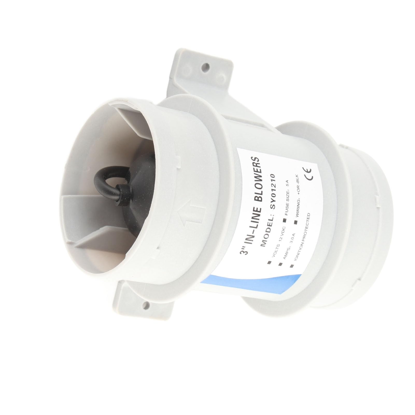 AOWINHIT 3 Inch 12V Silent Inline Blower ABS Inline Marine Bilge Air Blower Fit for Yachts Boats Air Circulation