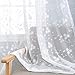 Lazzzy White Double Layers Curtains Mix Match Tulle Semi Sheer Cutains 84 Overlay French Floral Embroidery Drapes Living Room White Sheers for Bedroom Treatment 84 inch Length with 2 Pieces Rod Pocket
