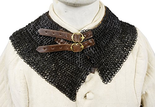Chainmail Standard - Bishop's Mantle - Dome Riveted - Blackened Mild Steel Flat Rings