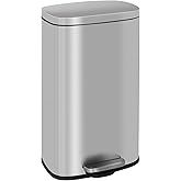 BestOffice 8 Gallon (30L) Trash Can with Lid Garbage Can Commercial Trash Can with Soft-Close Foot Pedal Fingerprint Proof St