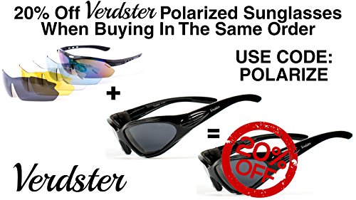 Verdster TourDePro Polarized Cycling Sport Sunglasses For Men and Women 5 Lenses, Sporty Shades