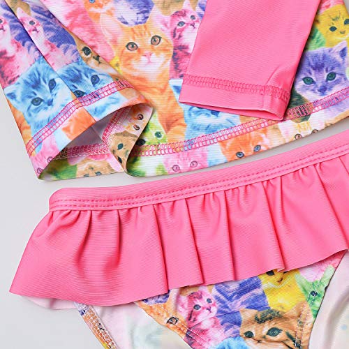 Red Cat Rash Guard for Girls Size 8 9 2-Piece Ruffle Tankini Swimwear Swimsuits - Thumbnail 5