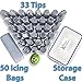 86 Piece Russian Piping Tips Set PLUS Storage Case! | 33 XL Extra Large Stainless Russian Piping Tips – 1 Three Bag Coupler – 1 Single Bag Coupler – 50 Icing Bags – Storage Case