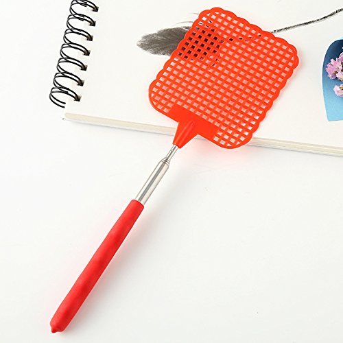yodaliy Fly Swatter Fly Killer, Manual Adjustable SWAT Pest Control, Telescopic Fly Swatter Extendible Bug Wasp Bee Mosquito Killer, 11.02"- 28.74" Long Stainless Steel Handle Plastic Fly Swatters - Thumbnail 2