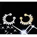 Fake Faux Nose Ring Rhinestone Septum Unique Women Nose Studs Nail Hoops Clip on Hanger Cute Body Jewelry 4PCS White Rhinestone Edge