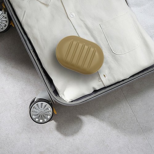 Bligli Durable Draining Soap Dish, Soap Case Bar Soap Holder with Drain for Sinks and Baths, Drain Well,Keep Soap Dry and Clean (Brown) - Thumbnail 3