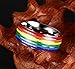 Fashion Month 8mm Titanium Stainless Steel Rainbow Enamel Gay Lesbian Wedding Engagement Promise Band LGBT Pride Ring