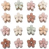 20Pcs Mini Hair Cips, Mini Spring Claw Clips for Women & Girls, Floral Pearl Hair Accessories for All Hair Types (5 Colors)