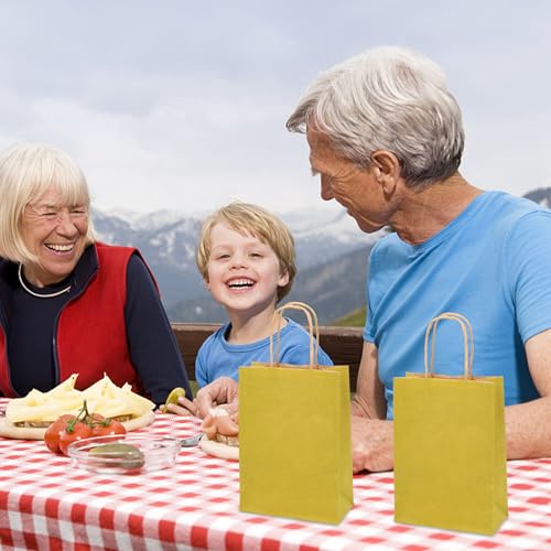 Koogel 32 Stück Geschenktüten mit Henkel, Papiertüten Bunte Kraftpapier Partytüten für Geburtstag Feiern Partys Geschenke