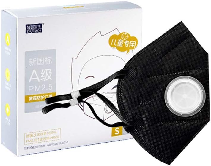 N95 Mask, Dust Cover With Filter For Excellent Respiratory Protection, Dust Mask For Adults And Children (Three Packs Per Box),Black,S [Energy Class A]