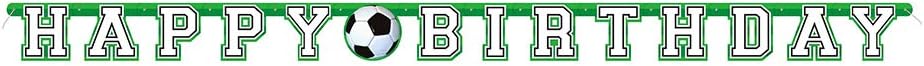Unique Green & White 3D Soccer Banner 213cm – Jointed Decor