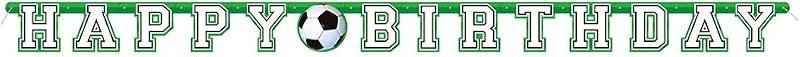 Unique Green & White 3D Soccer Banner 213cm – Jointed Decor