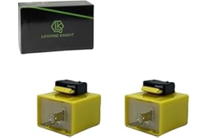 LK LEAPING KNIGHT LK 2Pcs 2-Pin Speed Flasher Relay for DC 12V Adjustable Electronic Relay Motorcycle LED Turn Signal Hyper Indicator Flasher