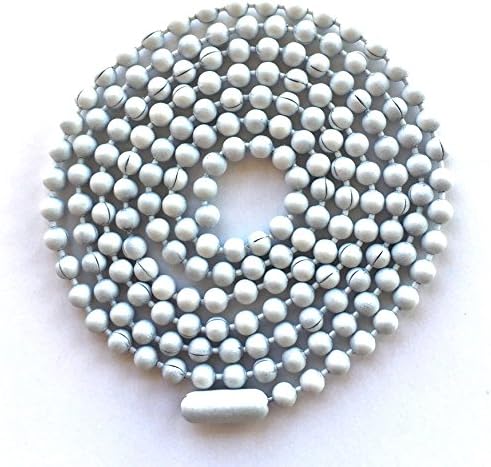Ball Chain Necklace 30 Inch 3.2mm - White Enamel
