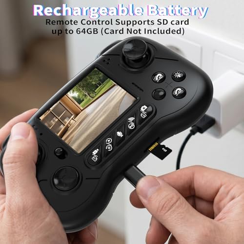 Voiture Télécommandée Avec Caméra, 2.4GHz Écran LCD 2.8" et Caméra Orientable à 60°, Vidéo en Direct, Double Commande APP/Radio, Rechargeable Voiture Télécommandée Cadeau pour Enfants et Adultes