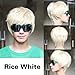 ACE Fashion Man Short Platinum Blonde Rice White Straight Wig