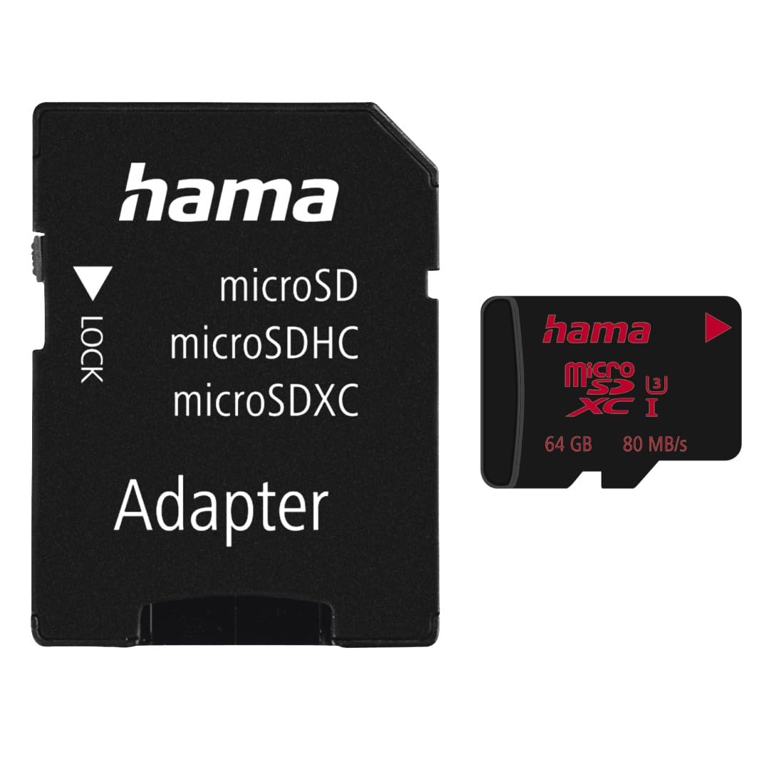 Hama Micro SDXC 64 GB UHS Speed Class 3 UHS-I 80mb/S + Adapter/Mobile