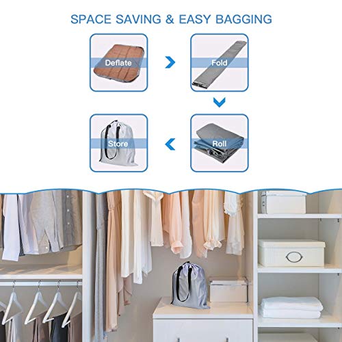 TOPELEK Air Mattresses, Inflatable Airbed with Rechargeable Electric Pump, Pongee Fabrics & Thicken PVC, Easy Setup, 2 Independent Flocked Inflatable Pillows, Queen Size, Storage Bag, Brown - Thumbnail 4