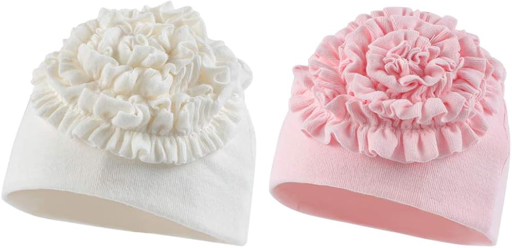 Newborn Baby Girl Hat Cotton Baby Bow Beanie Spring Infant Hats for Girls 0-6Months: Clothing