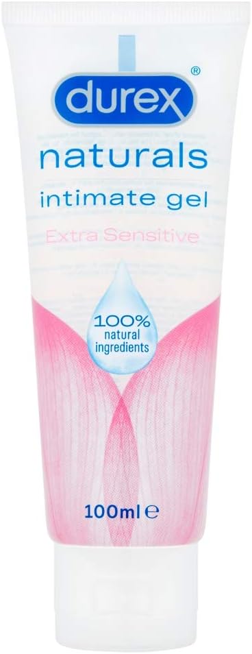 Durex Natural Extra Sensitive Water-Based Lube 100 ml, Intimate Gel Aloe Vera, Non-Sticky, Ph Friendly
