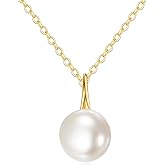 KECHO 14k Gold Pearl Necklace for Women, Freshwater Pearl Pendant Jewelry Wedding Anniversary Birthday Gifts for Her