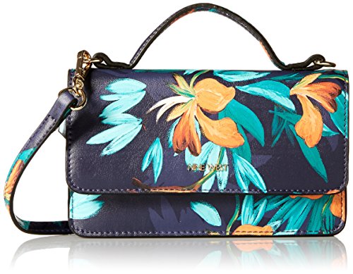 Nine west top handle wallet on a string, navy multi