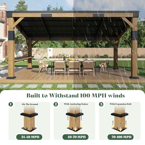 AMERLIFE 10x14 Grill Gazebo Review: Wood Frame BBQ Pavilion with Steel Roof image 27