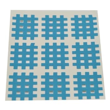 Medicalcorner24 Kinseologie Gittertape 2,7 cm x 2,1 cm 10 Bögen in Blau, Cross Patches, Cross Tape