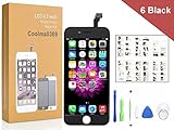 iPhone 6 Screen Replacement For Lcd Touch Screen Digitizer Frame Assembly Set Coolmall369 Free Tool Kit included (Black)