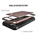 Anuck Case for iPhone 7 Plus Case, for iPhone 8 Plus Case, Shockproof Wallet Case [Card Pocket][Slide Cover] Anti-Scratch Protective Shell Armor Rubber Bumper Case with Card Slot Holder - Rose Gold
