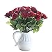 10 Head Real Touch Latex Rose Flowers for Wedding Bouquet Decoration 8 Colors (KC305 Red Rose)