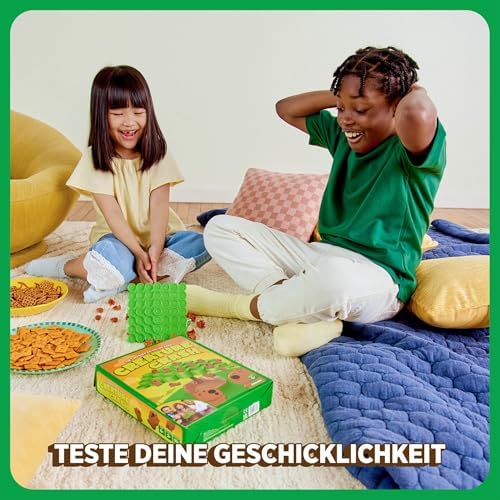 Creature Crash von Relatable – Das Capybara‑Balancierspiel für Familie & Kinder, Inklusive 49 Capybaras, 1 Balancier‑Brett, 1 Standfuß & Würfel