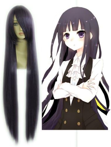 Smile Cosplay Anime wig 100cm Long Inu x Boku SS-Shirakiin Rinrincho Dark Purple