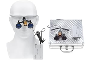 Global-Dental 3.5X Binocular Loupes Optical Glass Magnifier + 3W Head Lamp Light Waist Hanging Type Clip-on Type Carry Type w